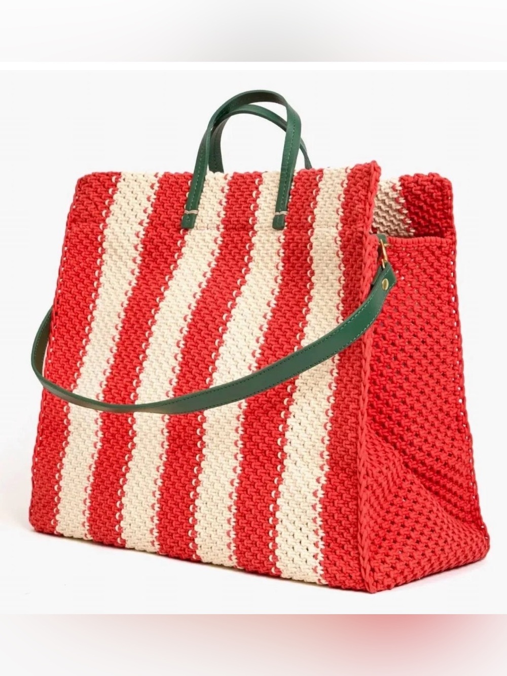 Clare V. - Summer Simple Poppy Crochet Stripe Tote Bag